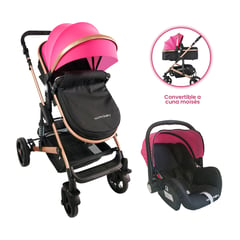 HAPPY BABY - Coche Bebe Moises TS Rosa Fj