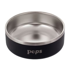 PEPS WE LOVE BEST FRIENDS - Comedero para Perro Plato Mascota Acero Inoxidable Negro