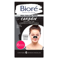 BIORE - Bandas Nasales de Limpieza Profunda Carbon Natural 6 U