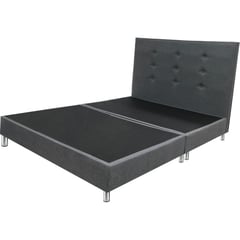 DORMIPUFF - Base cama doble dividida gris cabecero cama doble gris