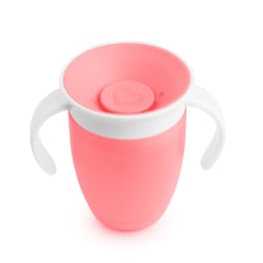 MUNCHKIN - Vaso Entrenador Antiderrame Miracle 360° Rosa 7 Oz