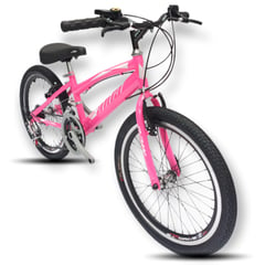 ATILA - Bicicleta todoterreno para niña Rin 20 18 Cambios rosa