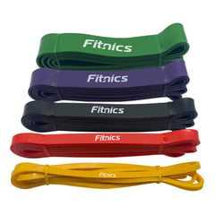 FITNICS - Bandas Elasticas Resistencia Poder Set 5 Latex+bolsa