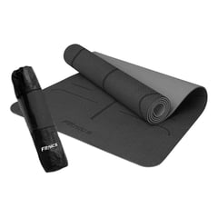 FITNICS - Mat Yoga Colchoneta Tapete 6mm Bolso+correa+guía - Negro