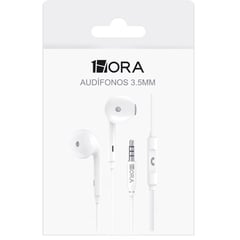 1 HORA - Audifonos in ear manos libres alambricos 1hora aut122 microfono 3.5 blanco