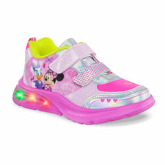 DISNEY - Tenis Luces Minnie Pals Rosa-Plata para Niña