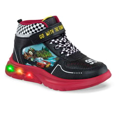 DISNEY - Tenis con Luces Cars Fury Negro-Rojo para Niño