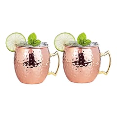 CASATUA - Mug Vasos Cobre Set De 2 Tazas Moscow Mule Coctel