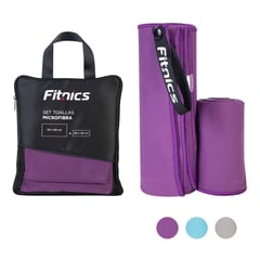 FITNICS - Toalla Microfibra Set De 2 (120x60 +80x30) + Estuche - Lila