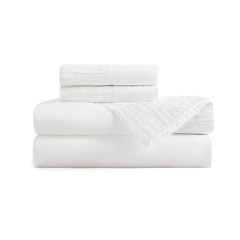 CASATUA - Sabanas Hotel Suave 1800 + Funda Varios Tamaños - Blanco - Sencillo