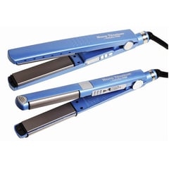 BABYLISS - Combo plancha nano titanium azul