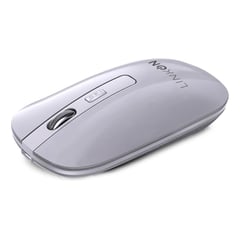 LINKON - Mouse Inalambrico Dual Bluetooth Usb Recargable Para Mac Win - Blanco