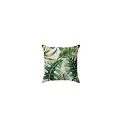 BELLAHOGAR - Cojin con cierre sublimado hojas verdes 45 x 45 cm