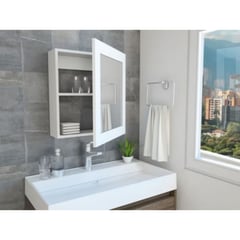 RTA DESIGN - Gabinete de Baño Heston Blanco con Espejo y Dos Entrepaños