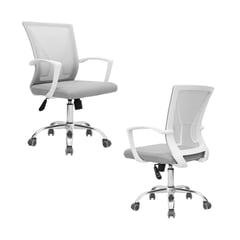 BONNO - Set X 2 Und Silla Giratoria Mat Xj Gris-Blanco