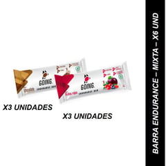 GOING - Barras endurance - 6 unidades (3 und chocolate - 3 und frutos rojos)