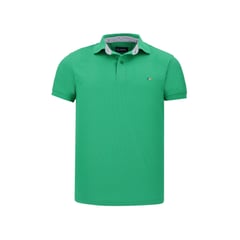 HAMER - Polo para hombre bordada verde