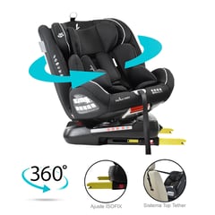 PREMIUM BABY - Silla carro bebe eos 360° negro