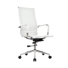 BONNO - Silla Boss Oficina Espaldar Alto Blanca