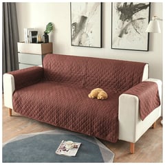 HAPPY BEAR - Forro Protector Sofa 2 Puestos Microfibra Cafe Beige.