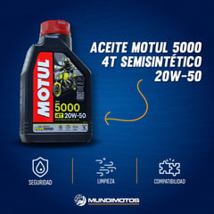 GENERICO - Aceite 5000 20W50 MOTUL SEMISINTETICO