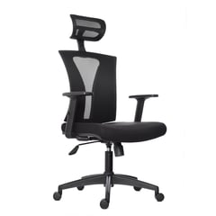 BONNO - Silla Ergonómica Niza Con Cabecero Sin Soporte Lumbar Negro