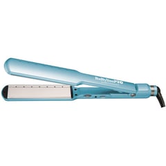 BABYLISS - Plancha ultradelgada cabello humedo seco nanotitanium azul 1 ½"