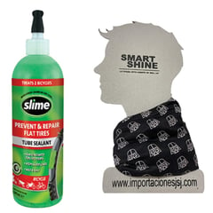 SLIME - Antipinchazos Para Llantas Con Neumático 16 Oz + Cuellero Tipo Buff en Microfibra