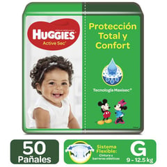 HUGGIES - Pañales Active Sec Etapa 3/G X 50 Und