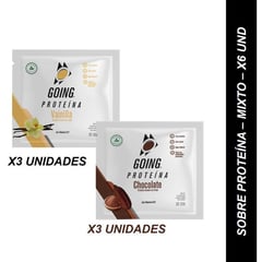 GOING - 6 sobres de proteína vegana (3 chocolate - 3 vainilla)