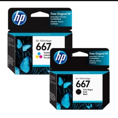 HP - Combo Cartucho de Tinta 667 Negra y Tricolor Original