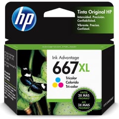 HP - Cartucho de Tinta 667xl Tricolor de Alto Rendimiento Original