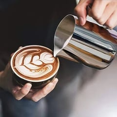 PORTAL DEL HOGAR - Jarra café para latte en acero 350ml 11cm