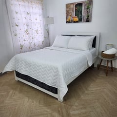 HOGARETO - Edredón Unifaz Cama Sencilla 100x190cm Blanco