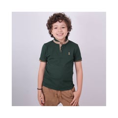 APOSTOL QC - POLO CUELLO NERU VERDE MILITAR NIÑO