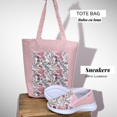 XIAN SHOES - Combo de tenis Ultra Livianos y bolso flor Rosado