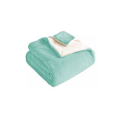 DCOR - Cobija Térmica Ovejera Cama DobleQueen Verde menta