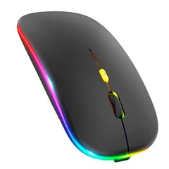 JALTECH - MOUSE INALÁMBRICO RECARGABLE BLUETOOTH NEGRO LUCES LED