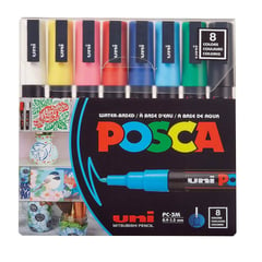 POSCA - Marcador Gráfico De Vinilo 3m X 8 Estuche plástico