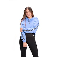 KRUNNER - Saco Hoodie Crop Top Para Mujer Azul