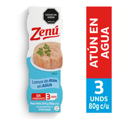 ZENU - Lomo de Átun en Agua x 3 unidades