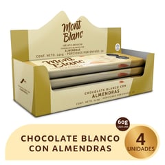 MONTBLANC - Chocolatina Montblanc Almendra Blanca x 4 unidades