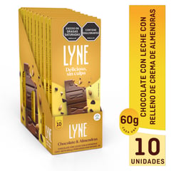 CHOCOLYNE - Chocolatina Lyne Leche Almendra plegadiza x 10 unidades