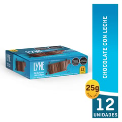 CHOCOLYNE - Chocolatina Lyne leche plegadiza x 12 unidades