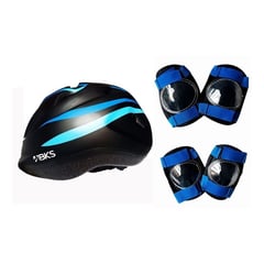 BKS - Kit Ciclismo Protección Niños Niñas Casco Rodilleras Coderas