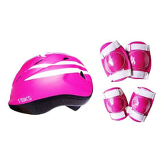 BKS - Kit Ciclismo Protección Niños Niñas Casco Rodilleras Coderas