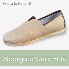 XIAN SHOES - Alpargata hombre yute beige sesgo cafe