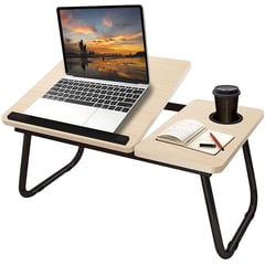 SUBE - Mesa para computador de cama multifuncional plegable ajustable natural