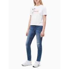 CALVIN KLEIN - Jeans Azul Mid Rise Skinny Para Mujer