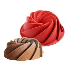 GENERICO - Molde Espiral Pasteleria 19 Cm Silicona Tortas Gelatinas.